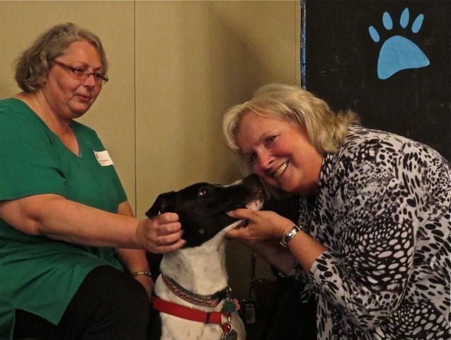 Deanna Frautschi at the Pooch Smooch booth