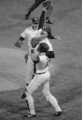 Lance Parrish on deck at Tiger Stadium, 1984