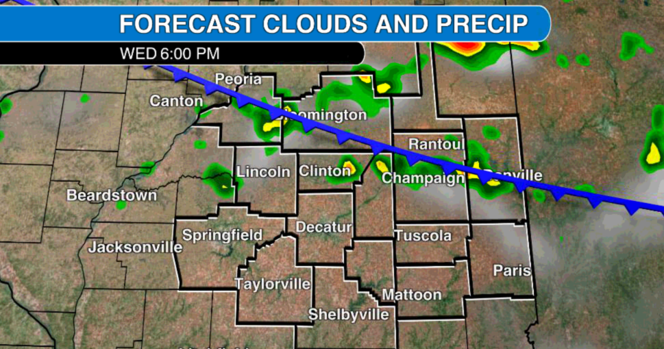 Isolated showers and storms in central Illinois Wednesday with a weak ...