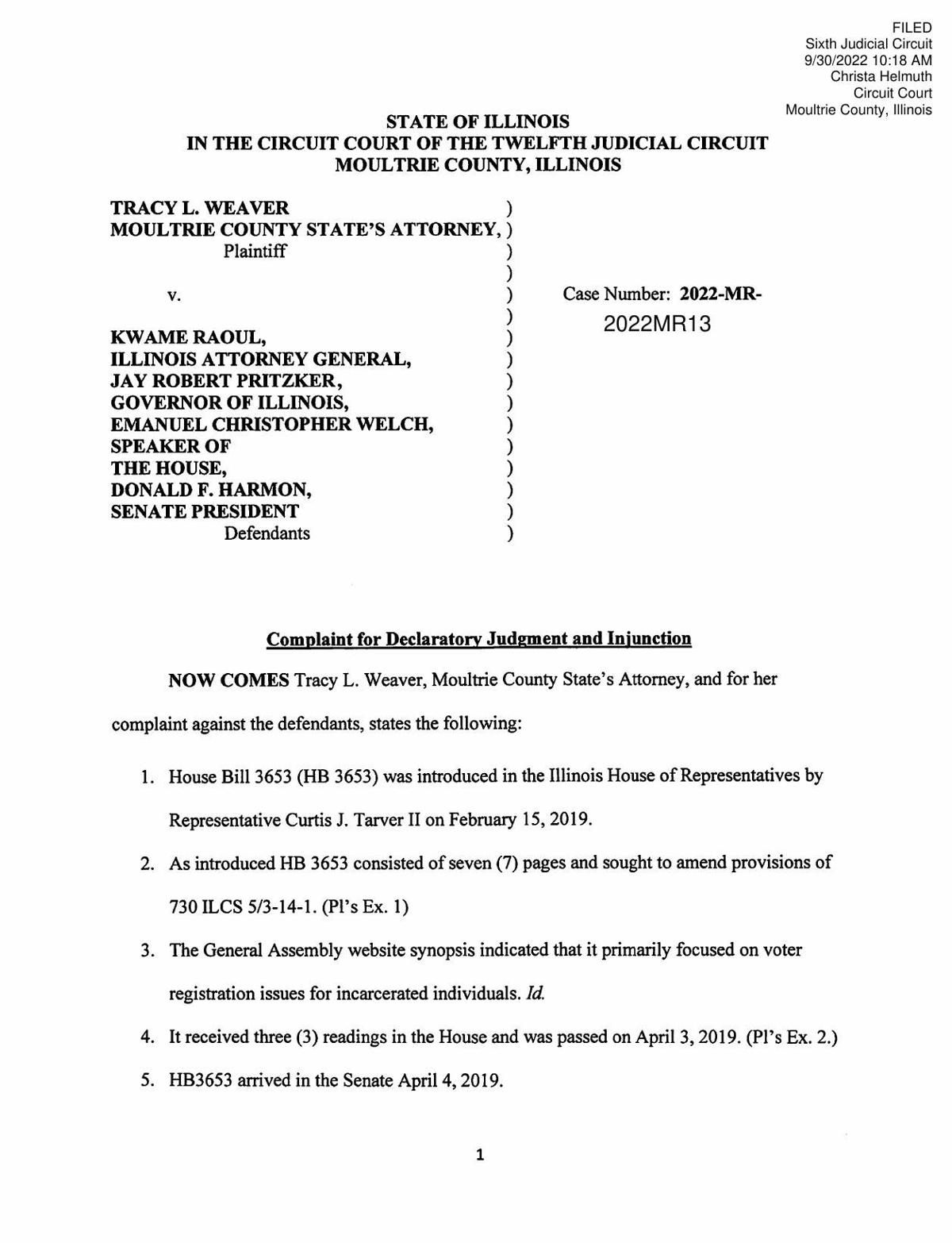 Moultrie County state's attorney files lawsuit against SafeT Act