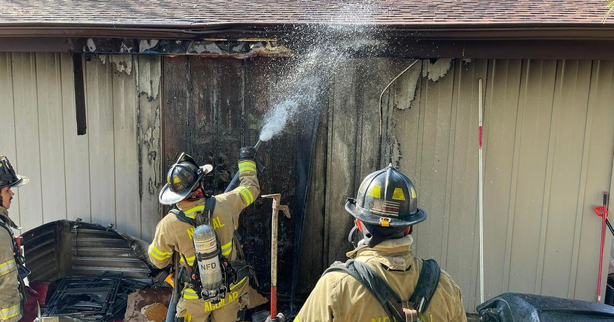 Normal firefighters douse Thursday house fire