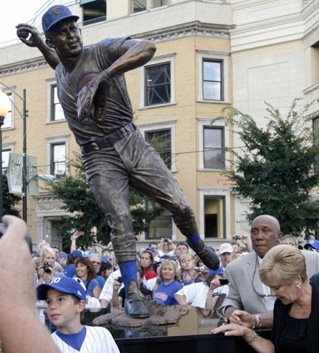 billy williams statue outside wrigley field Chicago Illinois USA