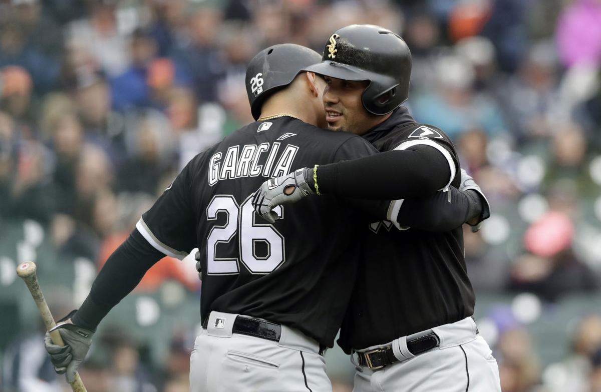 The Chicago White Sox' Jose Abreu hits a solo home run in the