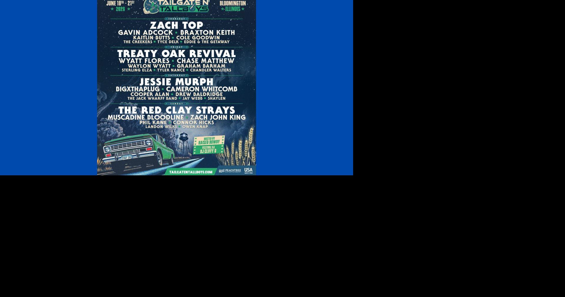 Who's performing this weekend at 2026 Tailgate 'N Tallboys country music festival