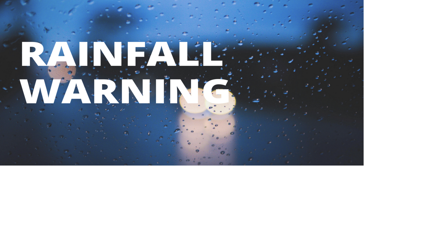 #39 Localized flooding in low lying areas is possible #39 : Rainfall warning