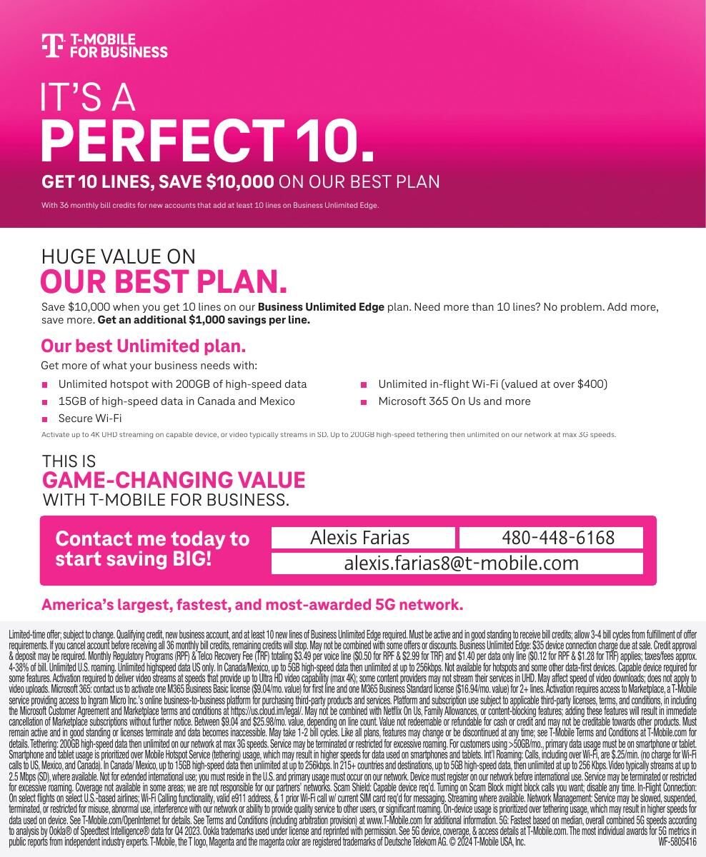 T-Mobile for business | Special Offers On Services | paysonroundup.com