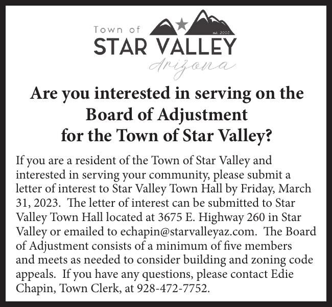 Town of Star Valley - Board of Adjustment