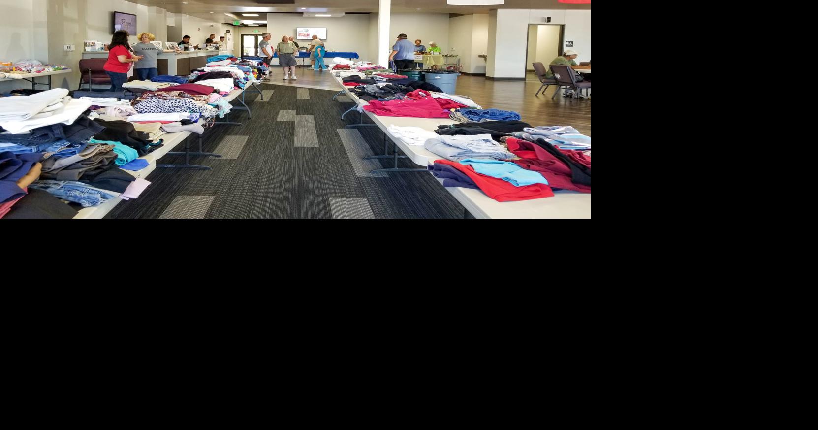 Clothing available for the homeless at Ponderosa Bible Church's