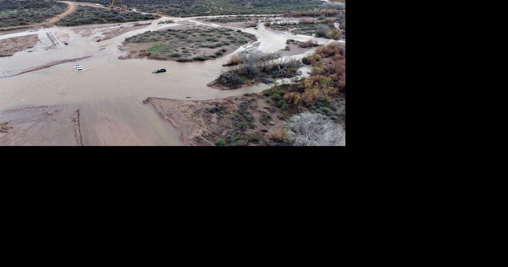 Work resumes on Tonto Creek Bridge as flows slow Gila County