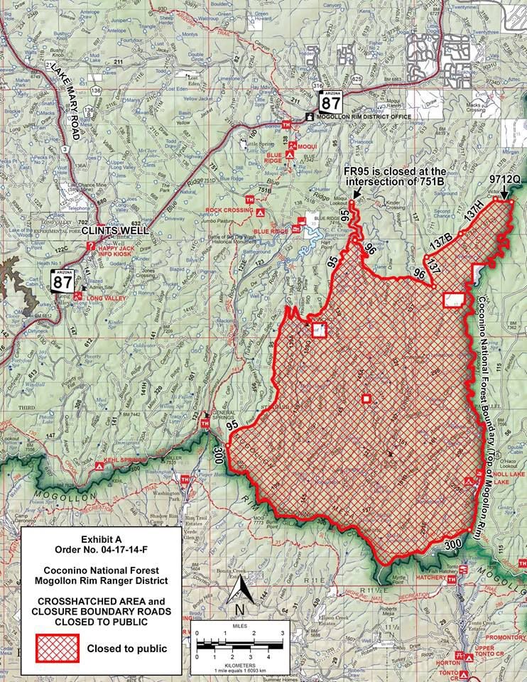 Highline Fire Closure Order On The Coconino National Forest | Forest ...