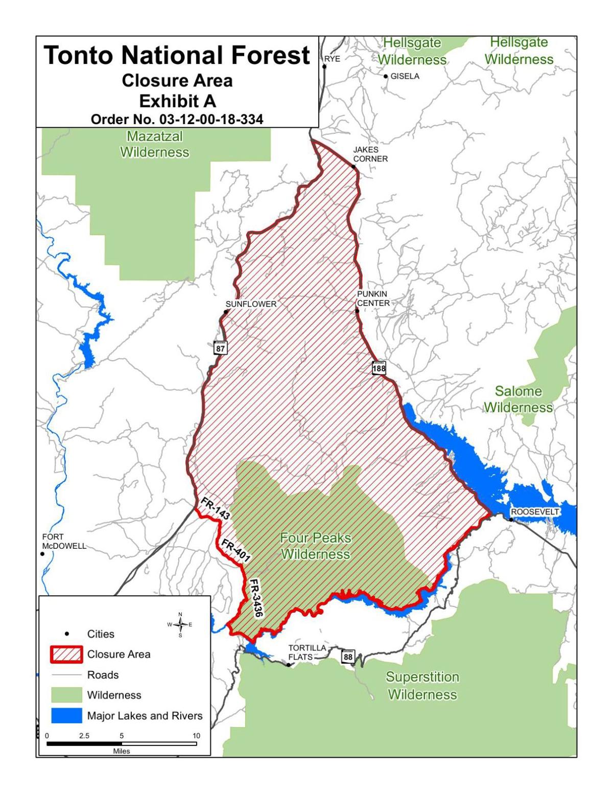 Tonto National Forest Closure Map 2 Of 2