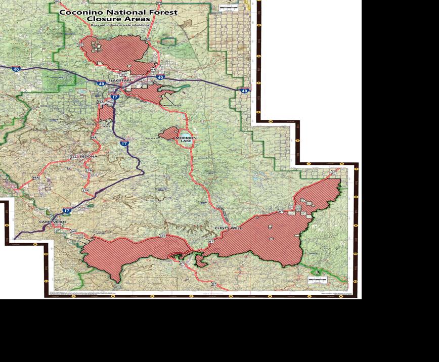 Coconino National Forest to close six large areas due to fire danger