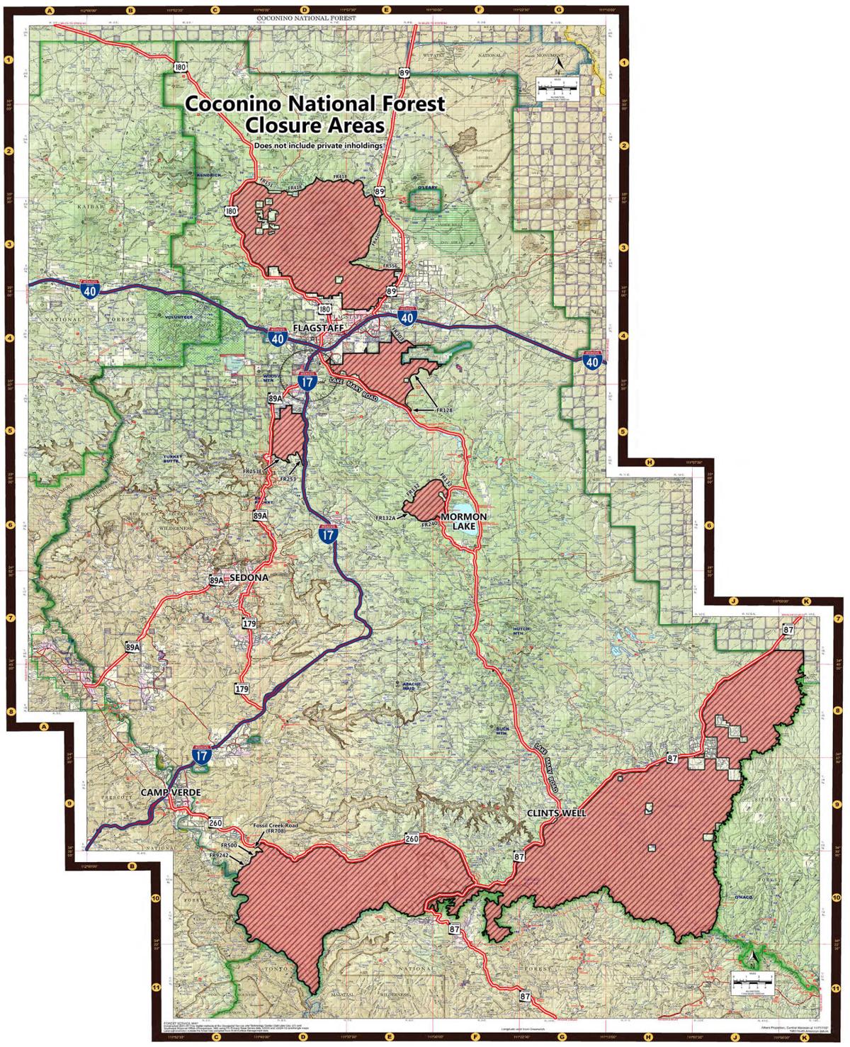 Coconino National Forest to close six large areas due to fire danger