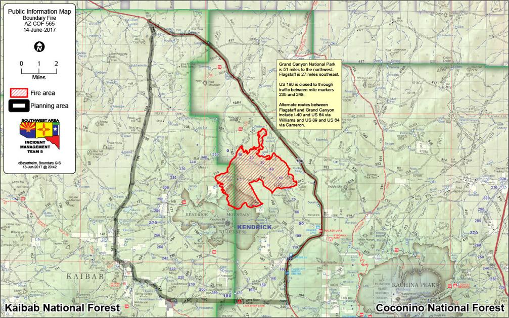 The Boundary Fire northwest of Flagstaff at 5,784 acres, 13% contained  Forest Management 