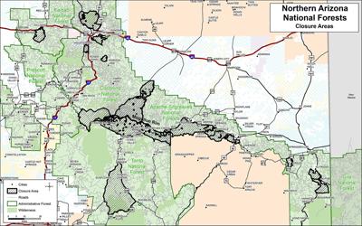 Four Forest Closure Areas Tonto Apache Sitgreaves Coconino Kaibab What S Open Around Payson Forest Management Wildfires Paysonroundup Com