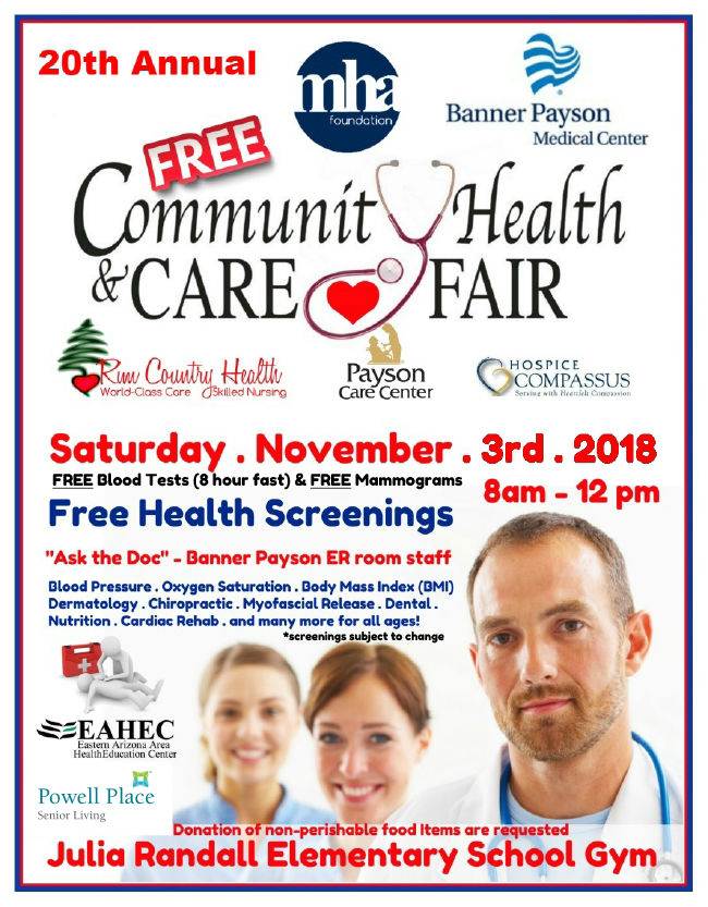 20th Annual Free Community Health Care Fair Calendar