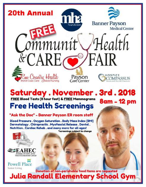 20th Annual Free Community Health Care Fair Calendar