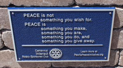 Peace plaque