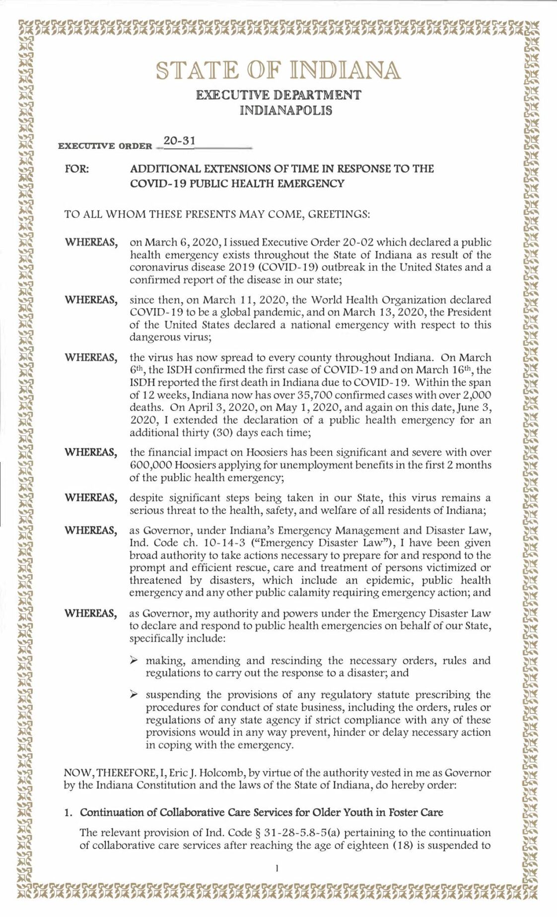 Executive Order 2031