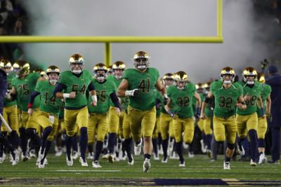 Notre Dame uniform for game at Yankee Stadium