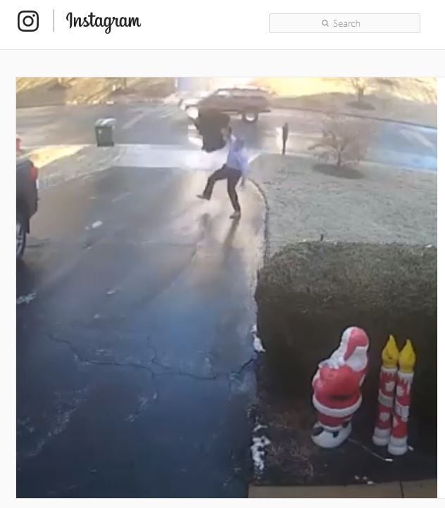 VIDEO Man slips on black ice, slides down driveway into yard Don't Miss This