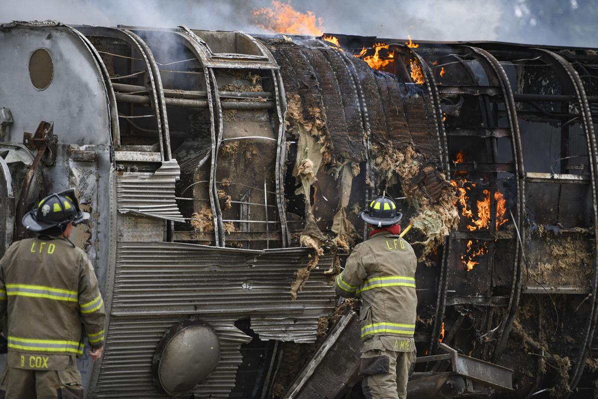 PHOTOS Train car catches fire at former General Tire Gallery