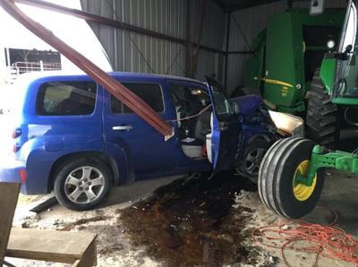 Updated Car Crashes Into Barn Strikes Tractor Local News