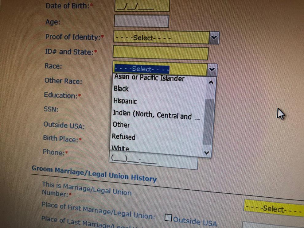 Bill would ban question about race from Delaware marriage ...
