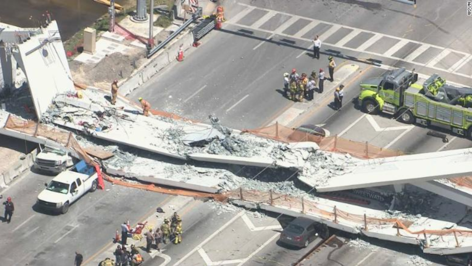 where did the pedestrian bridge collapse where did the pedestrian bridge collapse