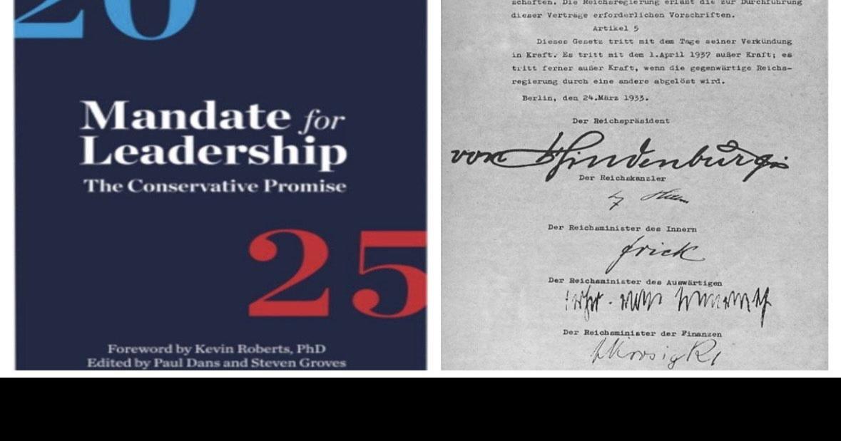 Trump's Project 2025 is Hitler's Enabling Act 1933 Michael Coard