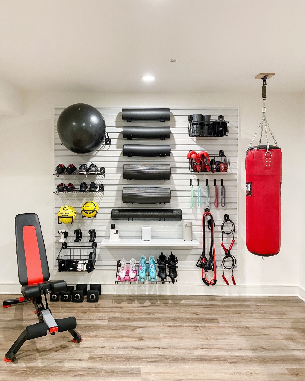 Wall storage for gym equipment hot sale