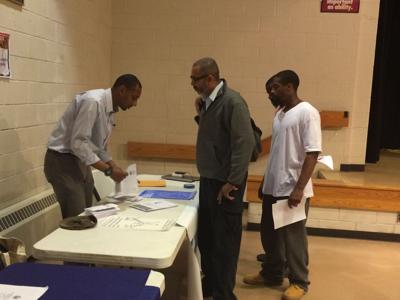 expungement clinic phillytrib residents informational pictured tables district know right