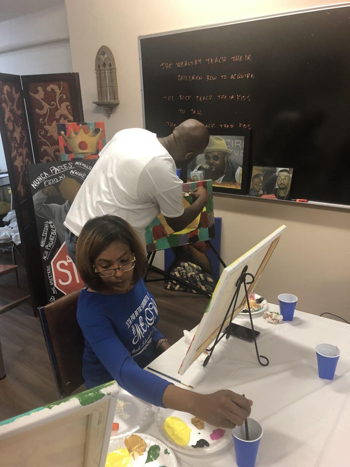 Nu Sigma Chapter of Phi Beta Sigma Fraternity Hosts Family Paint Night