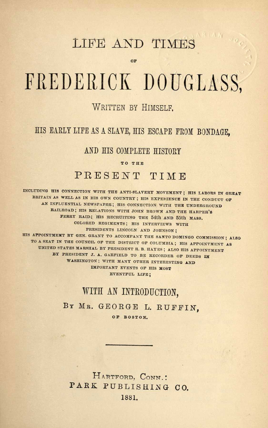 18611895 Timeline of the Life of Frederick Douglass