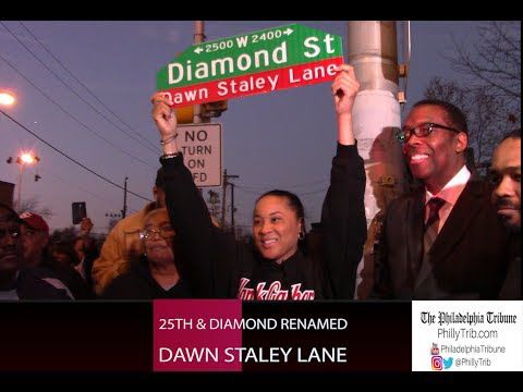 As Dawn Staley comes home to North Philly, 25th and Diamond is renamed Dawn  Staley Lane