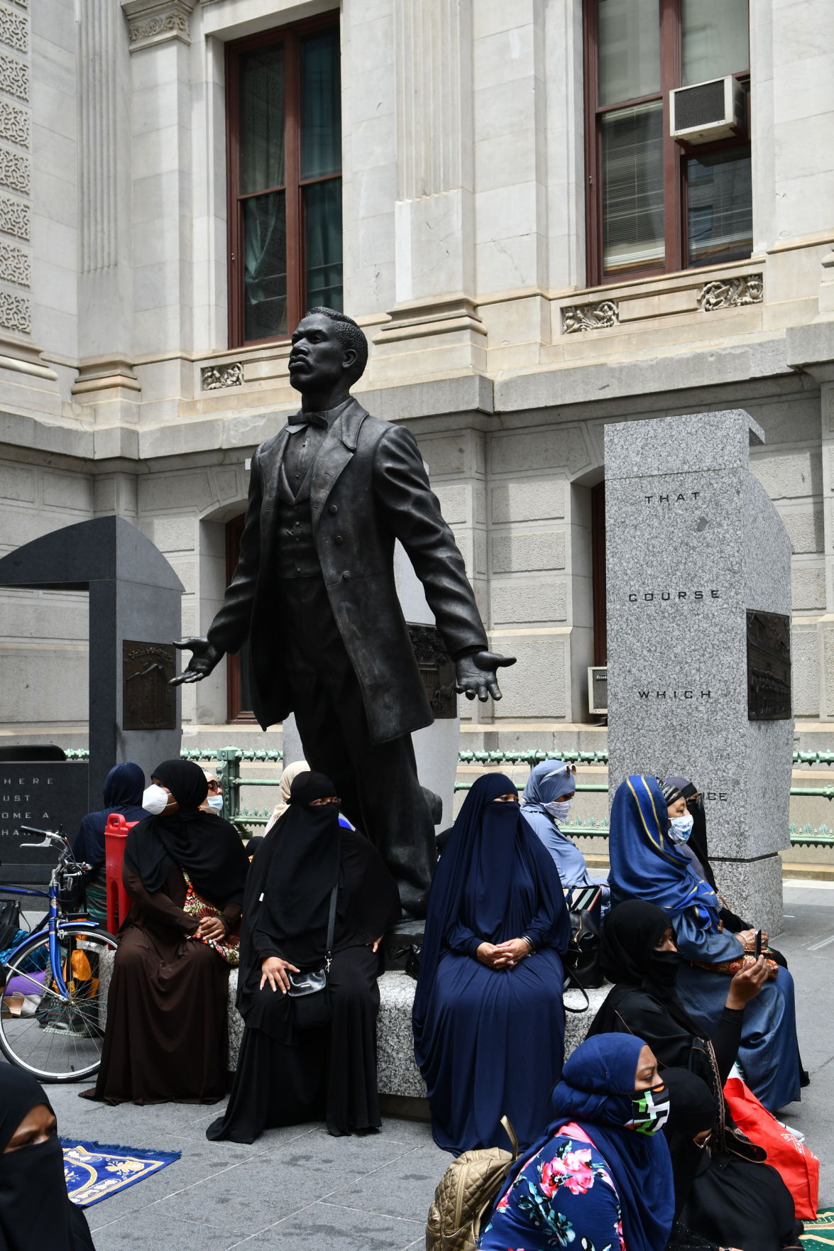 Philadelphia Muslims pray at City Hall on Friday