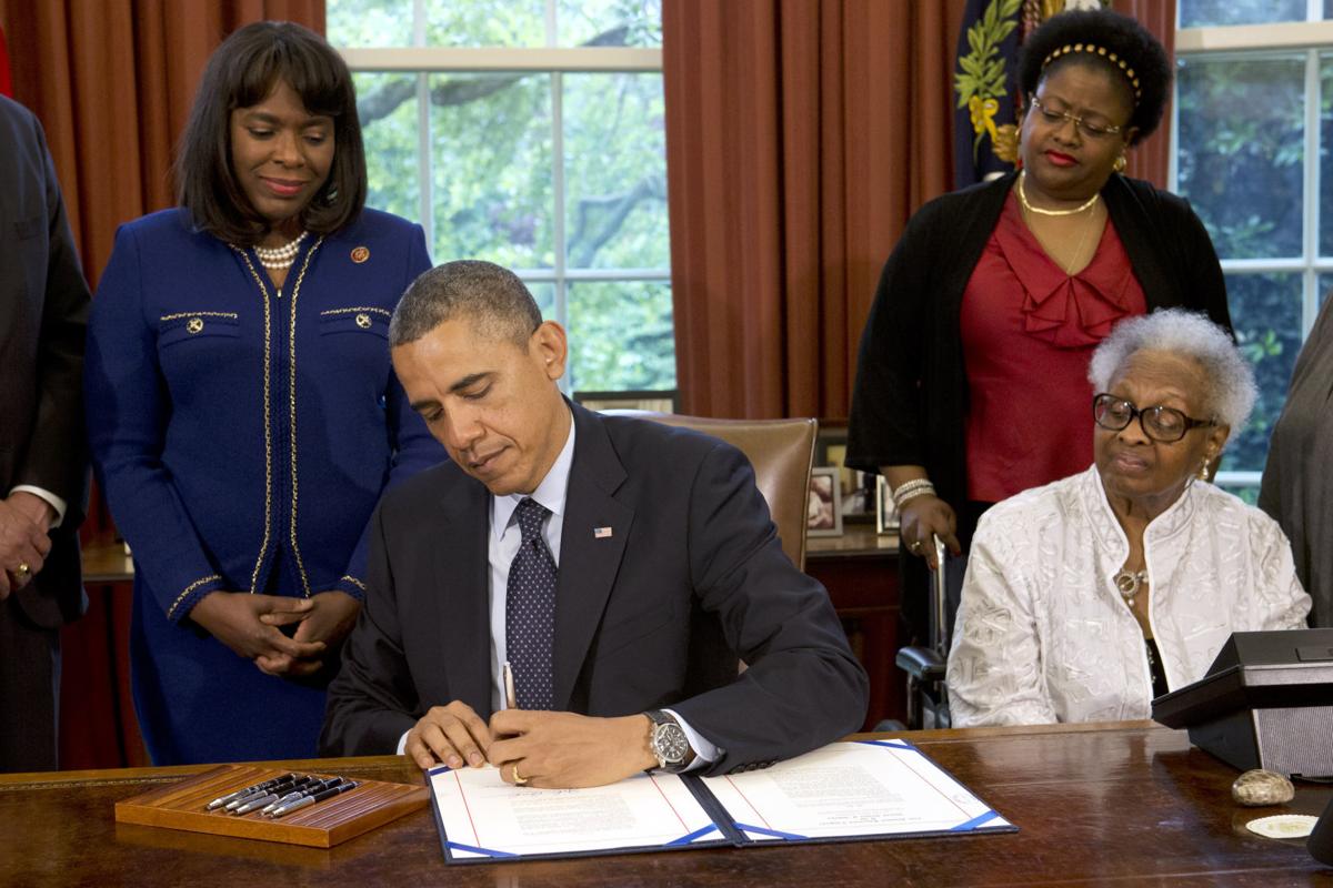 Barack Obama, Terri Sewell, Thelma "Maxine" Pippen McNair, Dianne Braddock