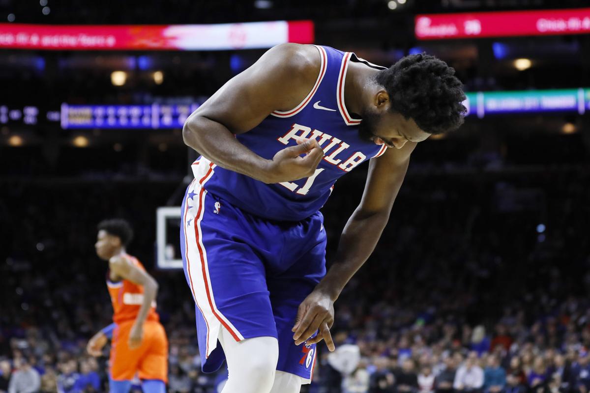 Embiid With Dislocated Finger Leads 76ers Past Thunder Basketball Phillytrib Com