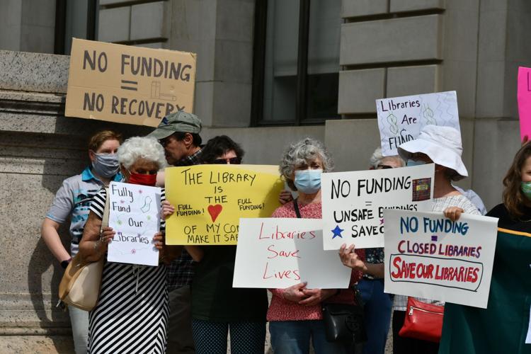 Free Library supporters protest, demand $15M budget increase | Local ...