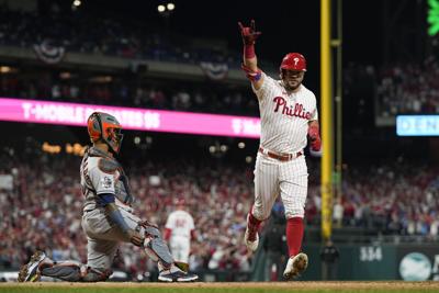 Harper, Phillies tie World Series mark with 5 HR, top Astros - The Columbian