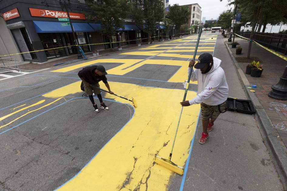 Street Mural Painted After Demonstrators Demand Justice Across
