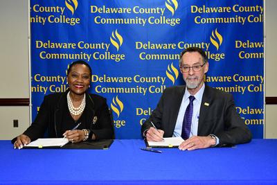 West Chester University And Delaware County Community College Sign