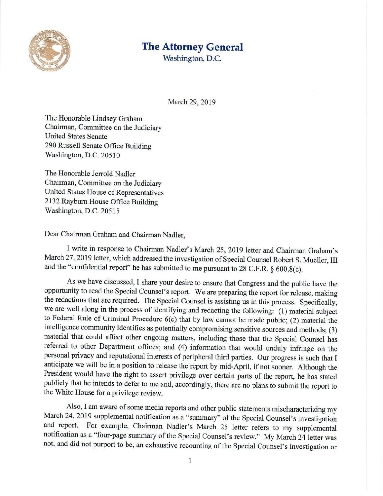 Attorney General William Barr Letter March 29 | | Phillytrib.com