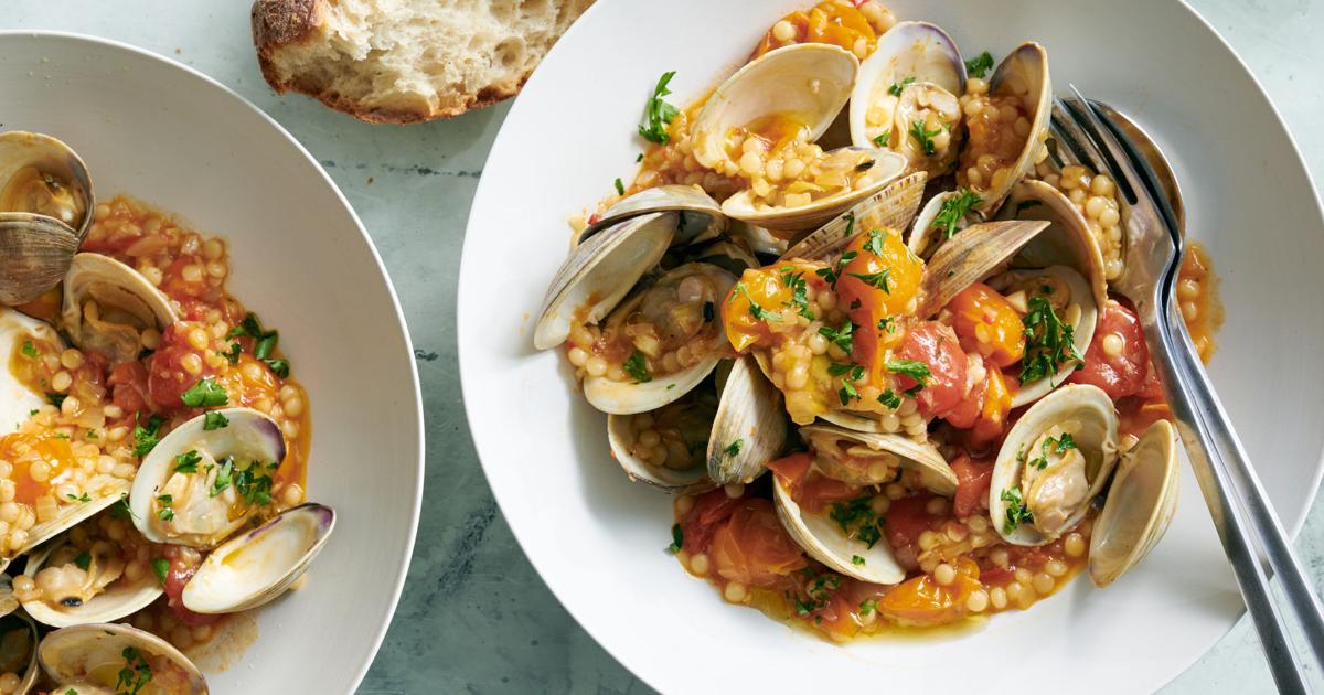Littleneck Clams With Cherry Tomatoes and Pearl Couscous