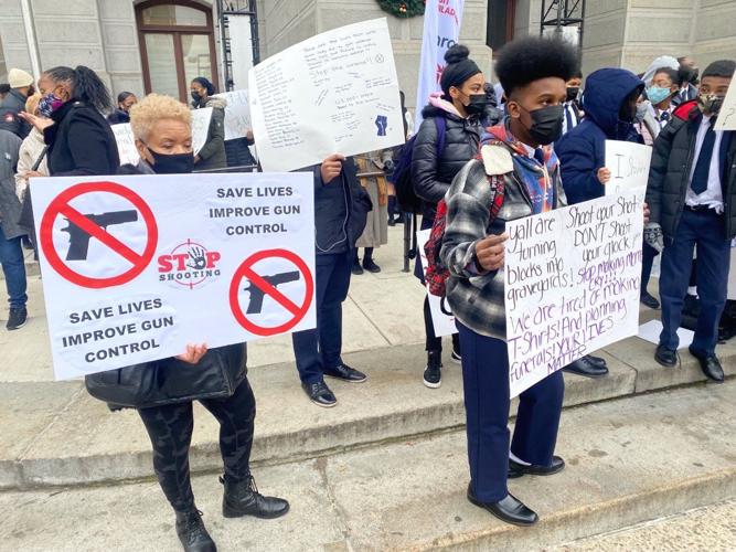 Charter school students silently stand against Philadelphia's gun