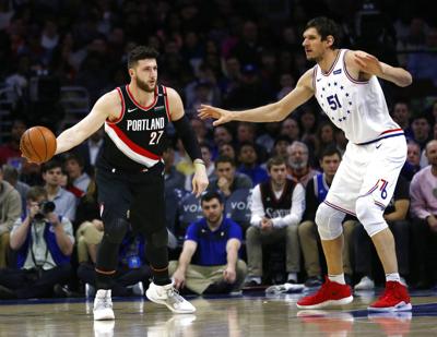 Jusuf Nurkic Scores 24 Blazers Beat Sixers 130 115 Basketball