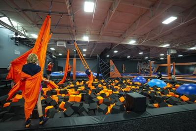 the new Sky Zone indoor trampoline park in the Santan Gateway North shopping center