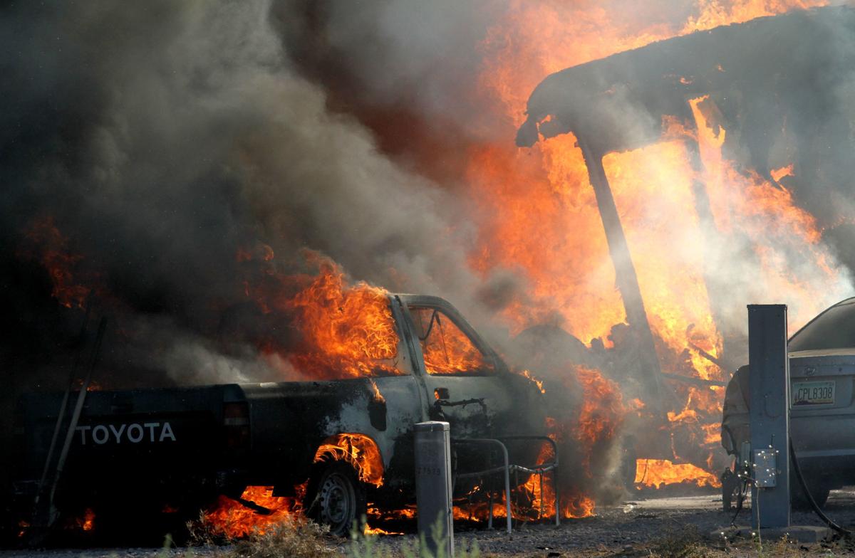 Fire destroys two RV trailers