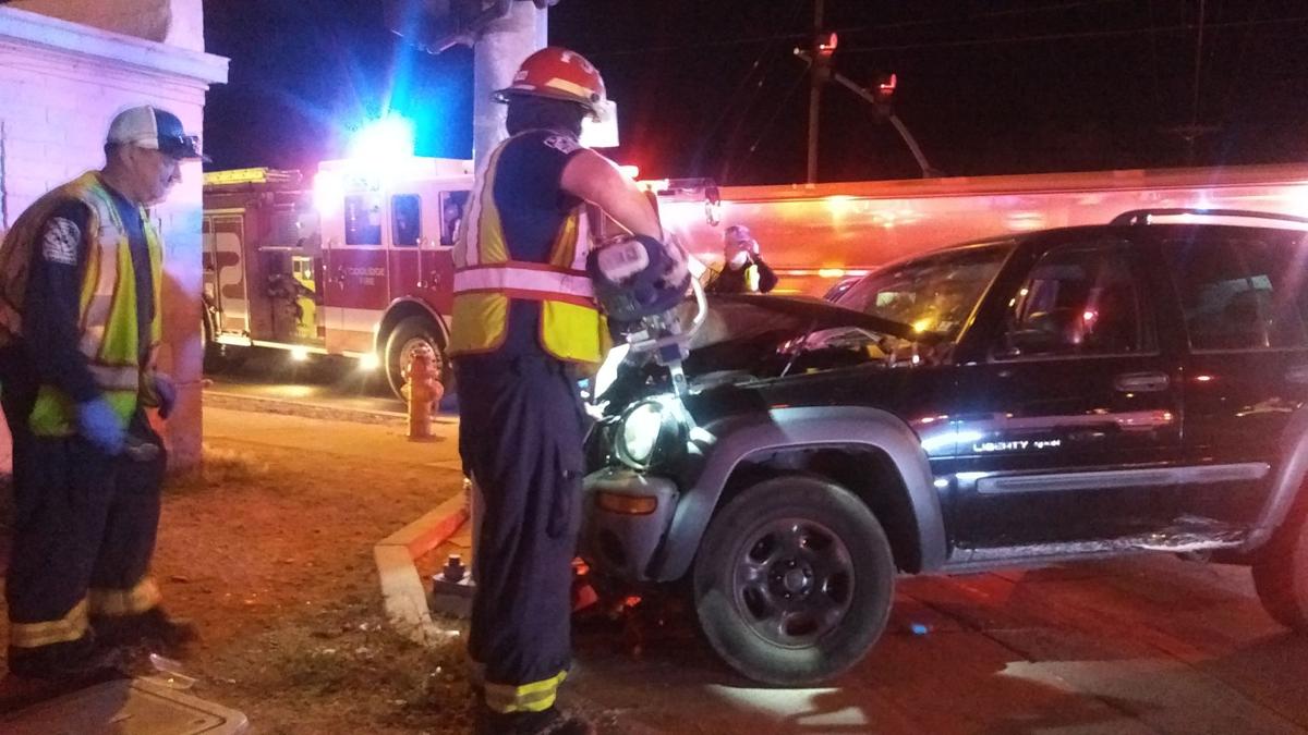 Vehicle collides with lamp post in Coolidge accident News