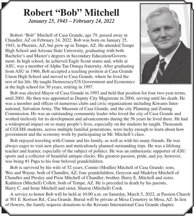 Robert “Bob” Mitchell | Obituaries | pinalcentral.com